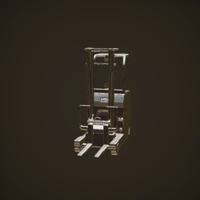 industrial forklift vehicle. sharp edges, complex geometry, game-ready, symmetric geometry.