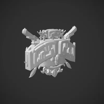 Futuristic spaceship viewed from above. sharp edges, complex geometry, game-ready, symmetric geometry.