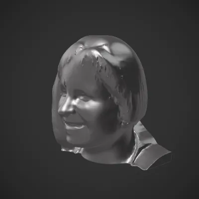 Human upper body outdoors. complex geometry, character.