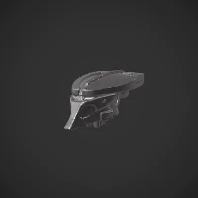 futuristic sci-fi energy gun. sharp edges, complex geometry, game-ready, symmetric geometry.