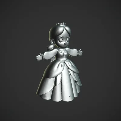 Girl wearing a fancy pink princess dress. smooth edges, complex geometry, character, symmetric geometry.