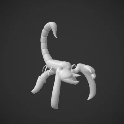 Scorpion-shaped metallic hand accessory. sharp edges, complex geometry.