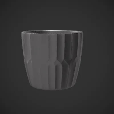 Empty ceramic cup on white table. smooth edges, simple geometry, symmetric geometry.