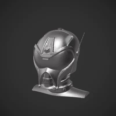 Futuristic astronaut helmet with visor. smooth edges, complex geometry, game-ready.