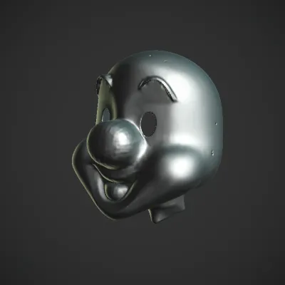 Colorful clown face mask. smooth edges, complex geometry, character, symmetric geometry.
