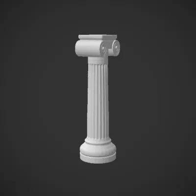 Ancient Greek Ionic column. simple geometry, sharp edges, symmetric geometry.