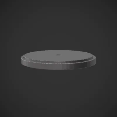 Modern wireless charging pad. smooth edges, simple geometry, symmetric geometry.