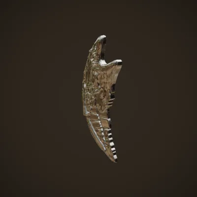sculpted feathered wing model. sharp edges, complex geometry, game-ready.