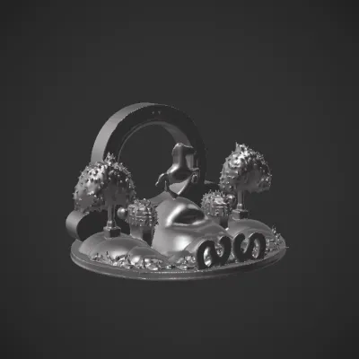 Decorative display at airport terminal. sharp edges, smooth edges, complex geometry.