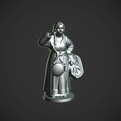 Woman in traditional clothing carrying bread. complex geometry, character.