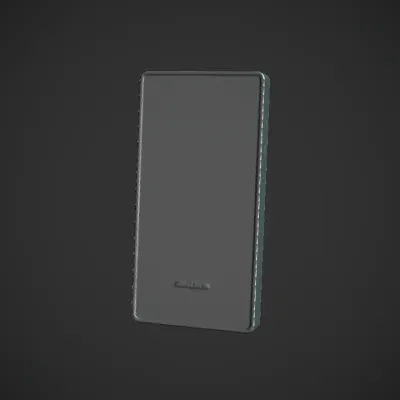 modern Samsung smartphone, rear view. smooth edges, simple geometry, game-ready.