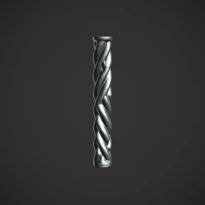 Twisted marble column. smooth edges, complex geometry.