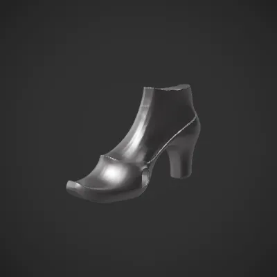 Modern low-heeled shoe design. smooth edges, simple geometry, game-ready, symmetric geometry.
