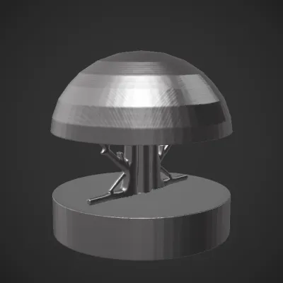 abstract metallic tree sculpture. smooth edges, complex geometry.