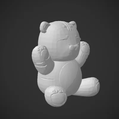 cute plush tiger toy. smooth edges, simple geometry, character, symmetric geometry.