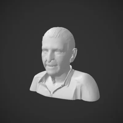 elderly man in a collared shirt. smooth edges, complex geometry, character.
