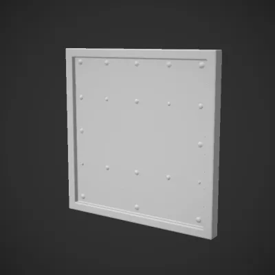 Wooden game board with grid and pegs. sharp edges, smooth edges, simple geometry, symmetric geometry.