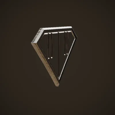 superman logo without the 'S'. sharp edges, simple geometry, game-ready, symmetric geometry.