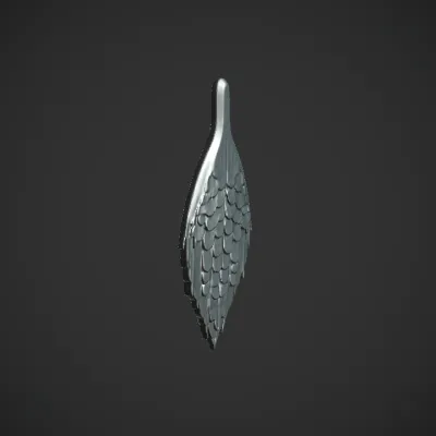 single detailed bird wing sculpture. complex geometry, sharp edges.