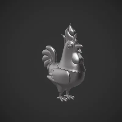 Silhouette of a rooster. sharp edges, simple geometry.
