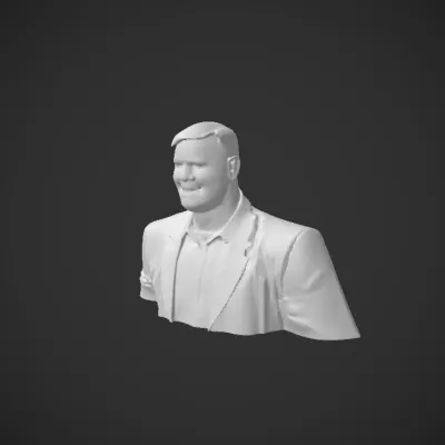 man in a suit. smooth edges, complex geometry, character.