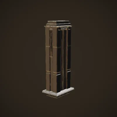 modern high-rise office building. sharp edges, smooth edges, complex geometry, symmetric geometry.