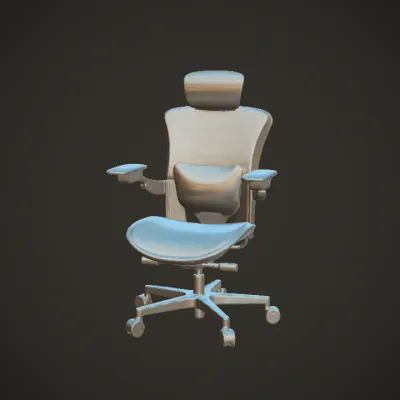 Modern ergonomic office chair with armrests. smooth edges, complex geometry, game-ready, symmetric geometry.