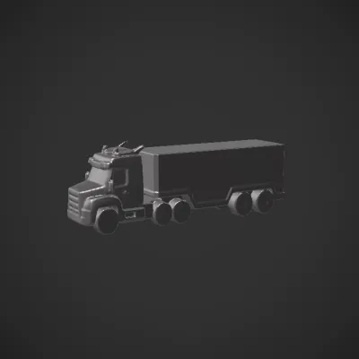 Red cargo truck with container trailer. sharp edges, complex geometry, game-ready, symmetric geometry.
