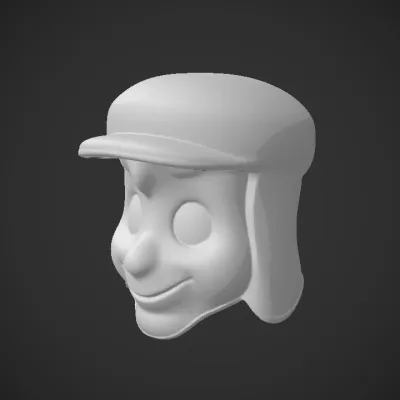 Green mascot character statue. smooth edges, complex geometry, character.