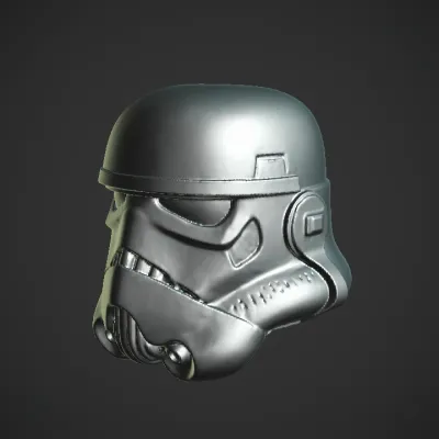 Stormtrooper helmet from Star Wars. smooth edges, complex geometry, game-ready, symmetric geometry.