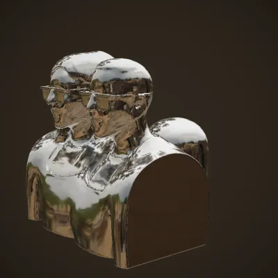 Two people standing together by a balcony. smooth edges, complex geometry, character.