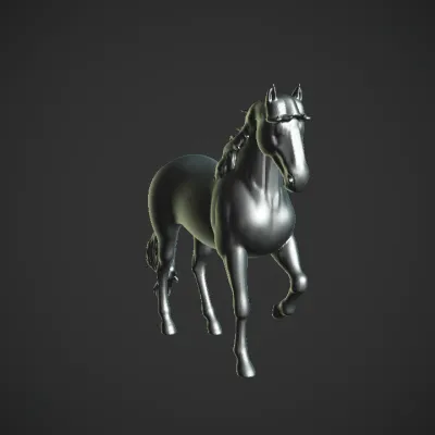 Walking horse line art illustration. simple geometry, character.