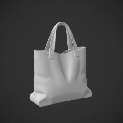 A plain canvas tote bag. smooth edges, simple geometry, symmetric geometry.