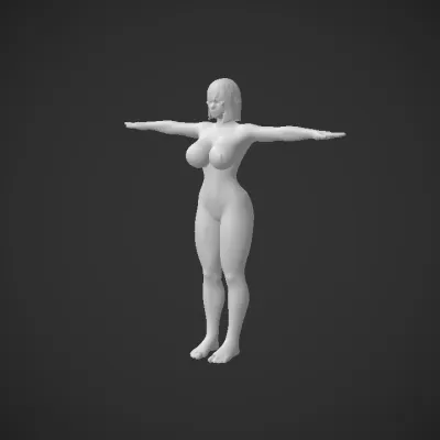 woman in swimsuit from behind. smooth edges, complex geometry, character.