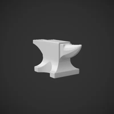 Blacksmith anvil with pointed horn. sharp edges, simple geometry.
