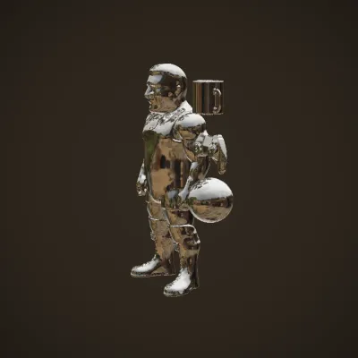 male wrestler in blue singlet. smooth edges, complex geometry, character.