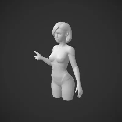 Futuristic female humanoid robot. smooth edges, complex geometry, game-ready, character, symmetric geometry.