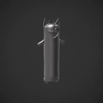 Red cartoon monster pillow plush. smooth edges, simple geometry, game-ready, character, symmetric geometry.