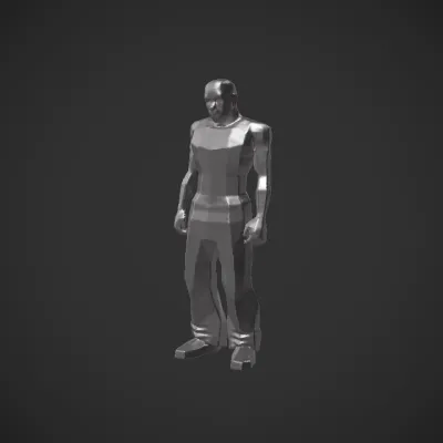 Man standing in tank top and jeans. smooth edges, complex geometry, game-ready, character.