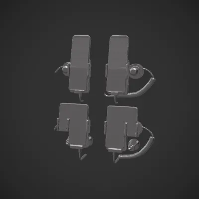 Smartphone in car phone holder. sharp edges, simple geometry, symmetric geometry.