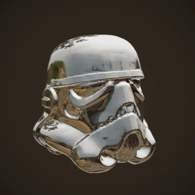 Stormtrooper helmet model. smooth edges, complex geometry, symmetric geometry.