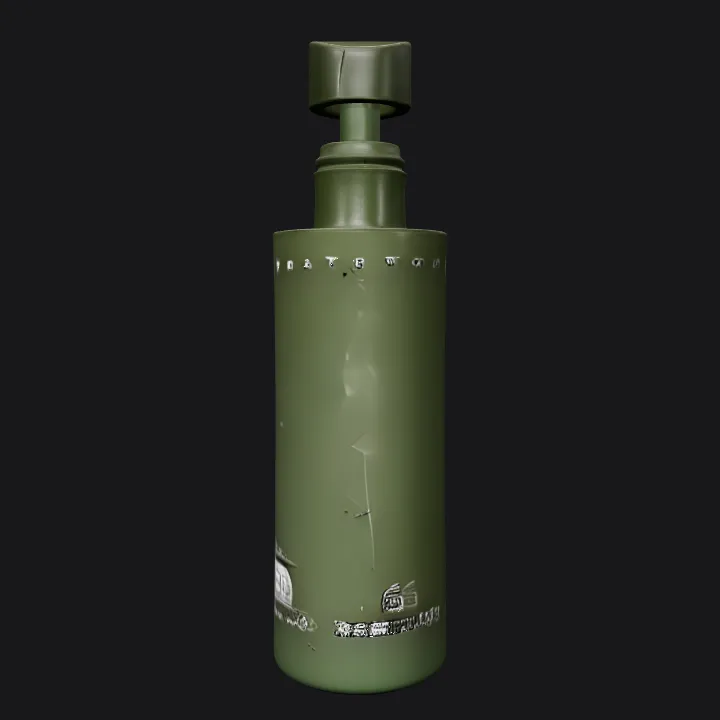 Green liquid soap dispenser bottle. smooth edges, simple geometry, symmetric geometry.