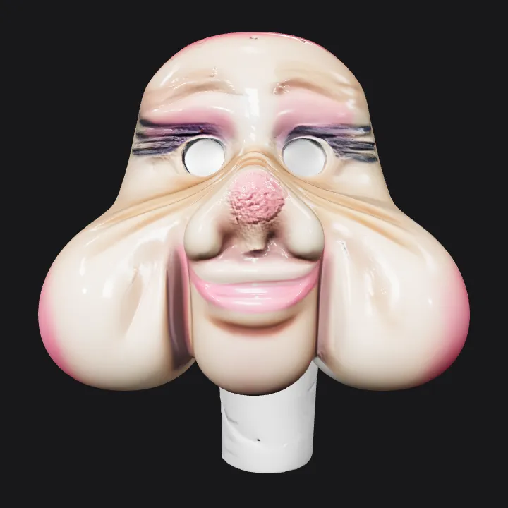 human ear model attached to wall. smooth edges, simple geometry.