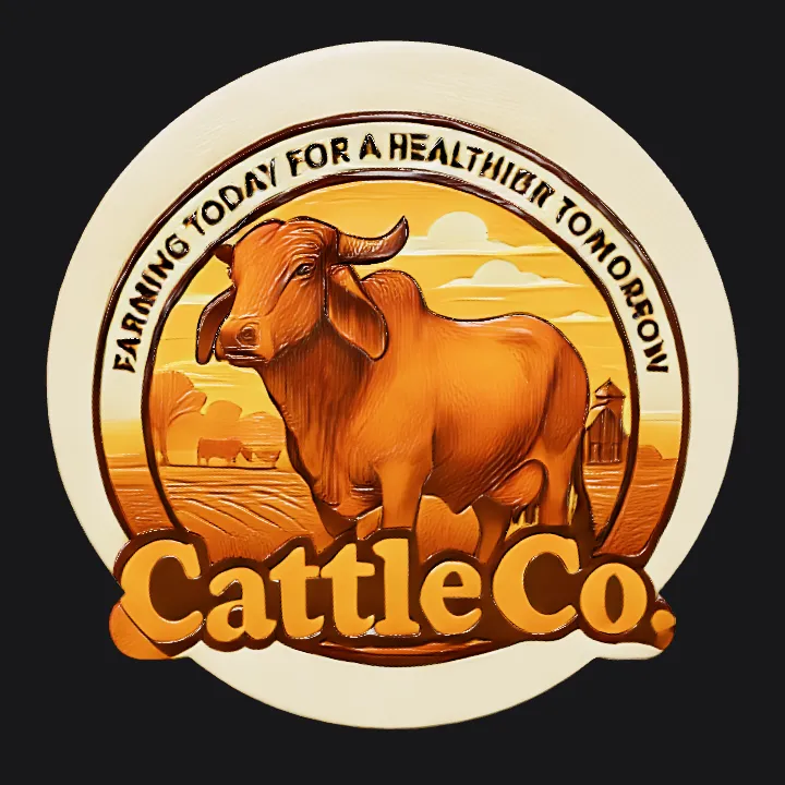 Logo depicting a cattle company. smooth edges, simple geometry, game-ready.