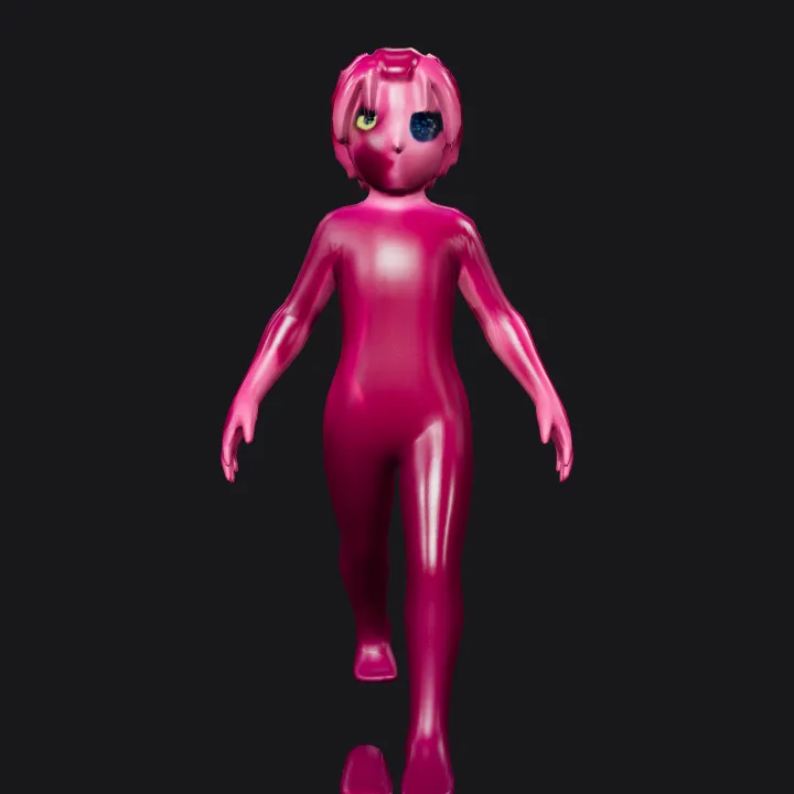 Silhouette of a walking child. smooth edges, simple geometry, character, symmetric geometry.