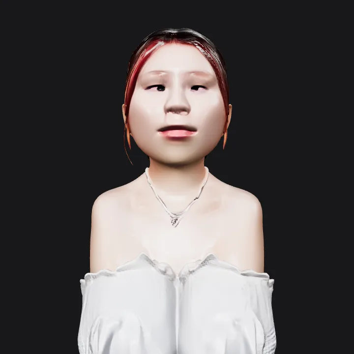 woman in a white dress. smooth edges, complex geometry, character.