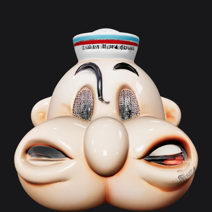 Cartoon sailor head toy. smooth edges, simple geometry, character, symmetric geometry.