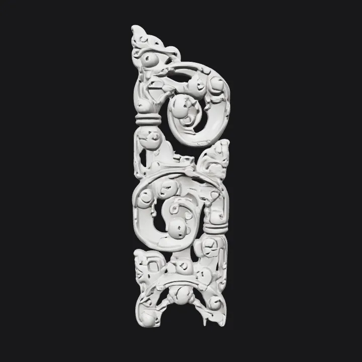 Decorative ornamental panel with floral motifs. smooth edges, complex geometry, symmetric geometry.