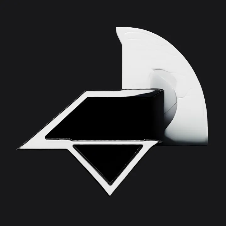 Simple geometric arrow shape. sharp edges, simple geometry, symmetric geometry.