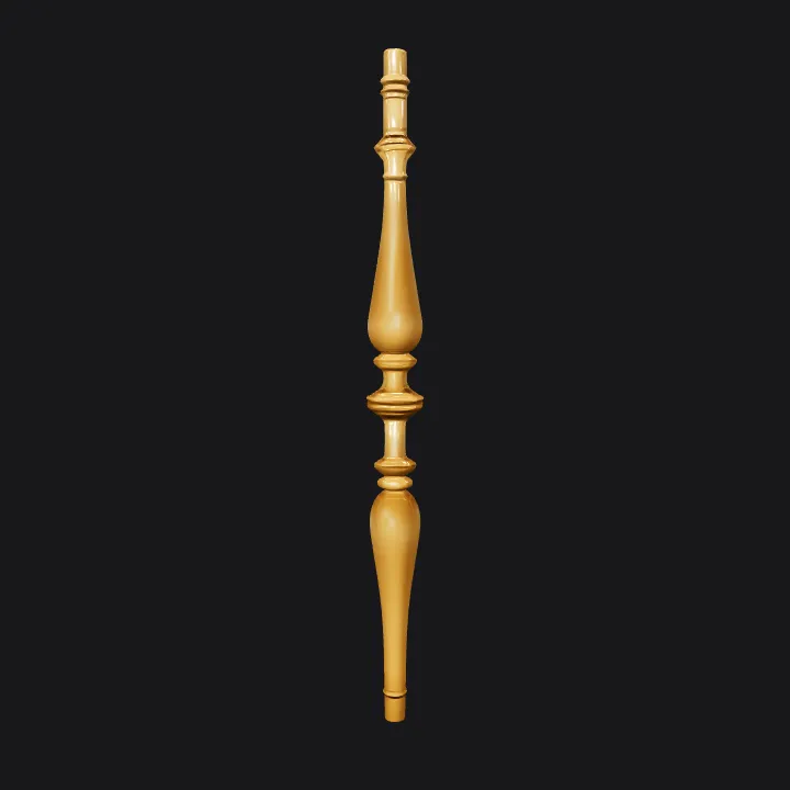 Wooden banister spindle or baluster. smooth edges, simple geometry, symmetric geometry.